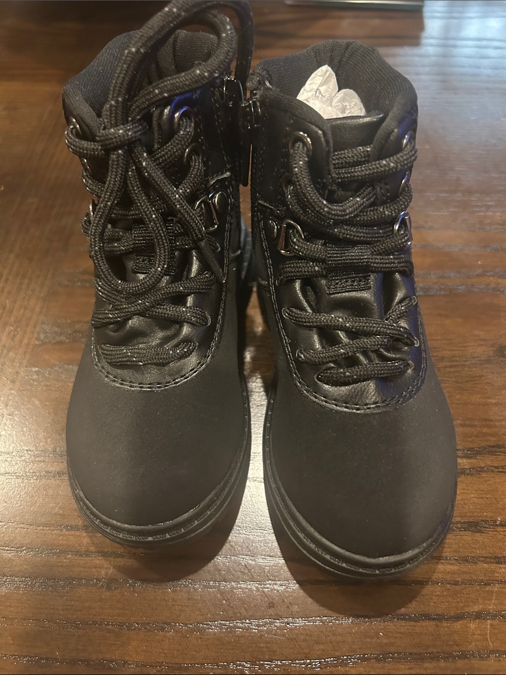 Kenneth Cole Reaction Kids Black Lace-Up Ankle Boots